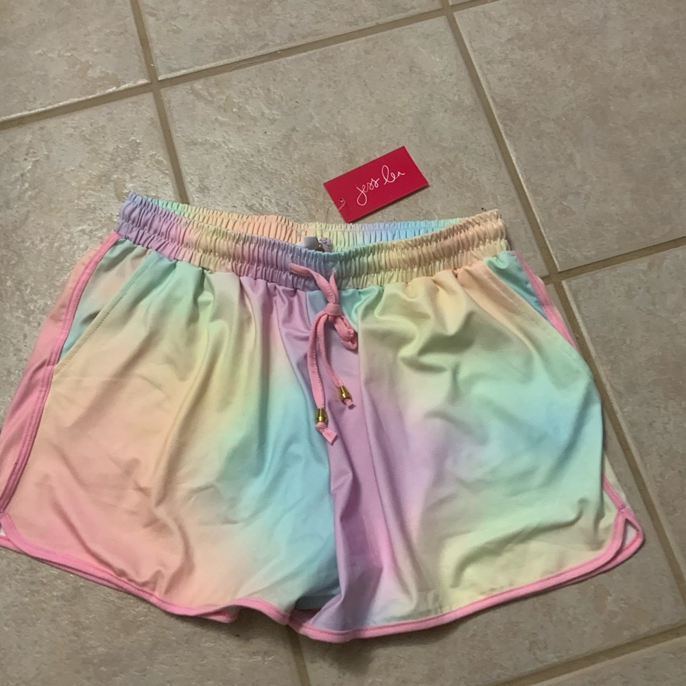 Jess Lea rainbow colored shorts